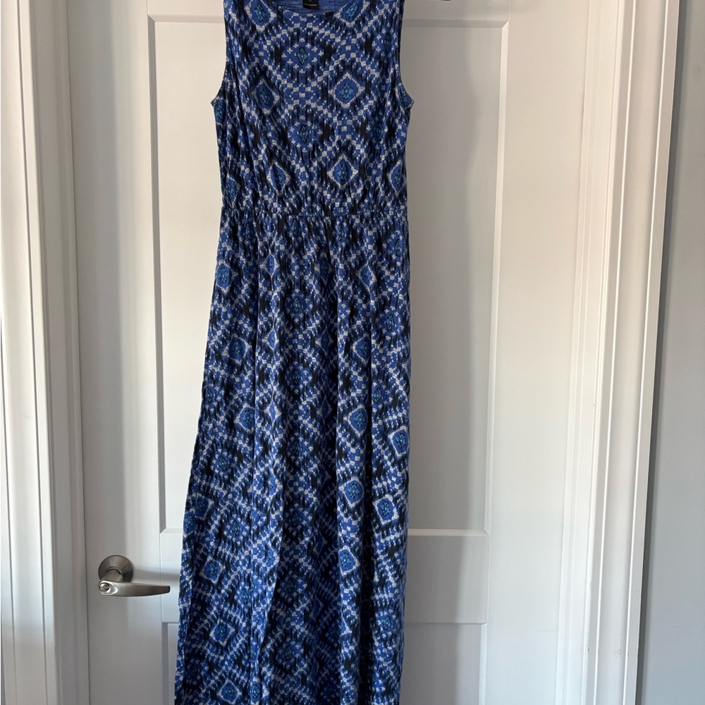 Lucky Brand Blue Patterned Maxi Dress